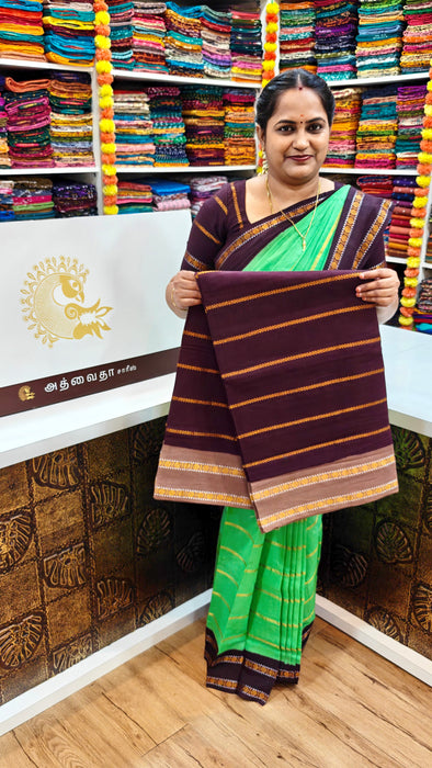 Rani Sungudi Saree Veldhari Doubleside Rudraksham Border Contrast With Blouse