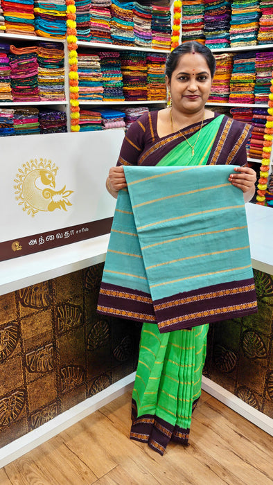 Rani Sungudi Saree Veldhari Doubleside Rudraksham Border Contrast With Blouse