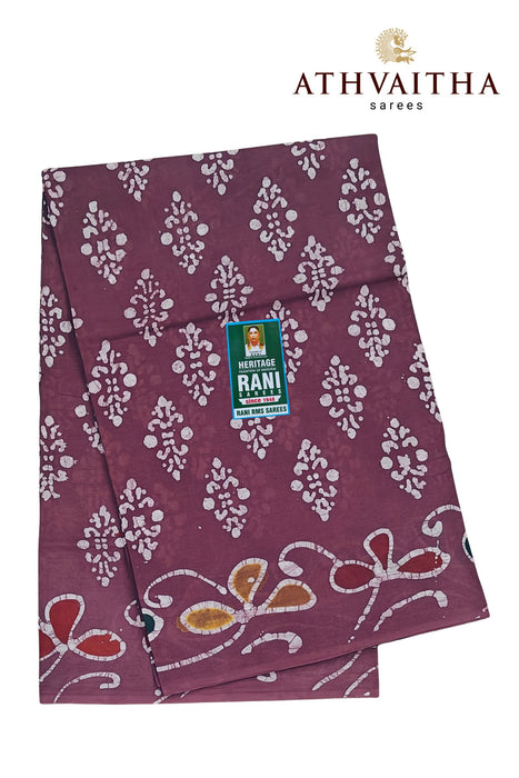 Rani Sungudi Cotton Without Zari Border With Blouse - Hand Art