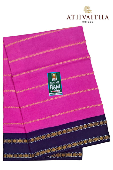 Rani Sungudi Saree Veldhari Doubleside Rudraksham Border Contrast With Blouse