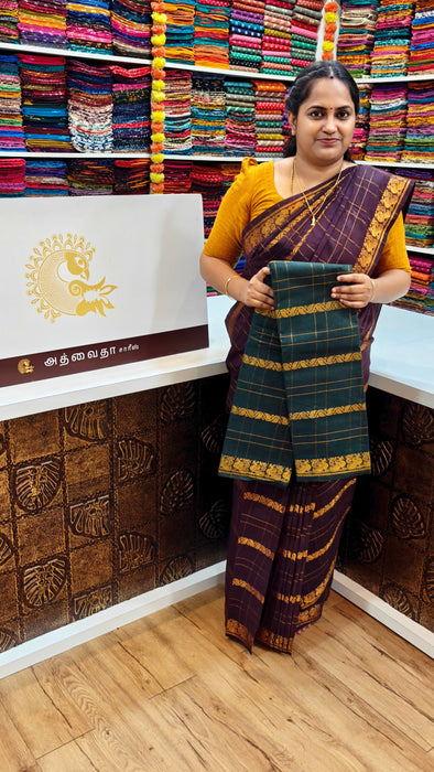 Rani Sungudi Cotton Sarees Veldhari Checks Self