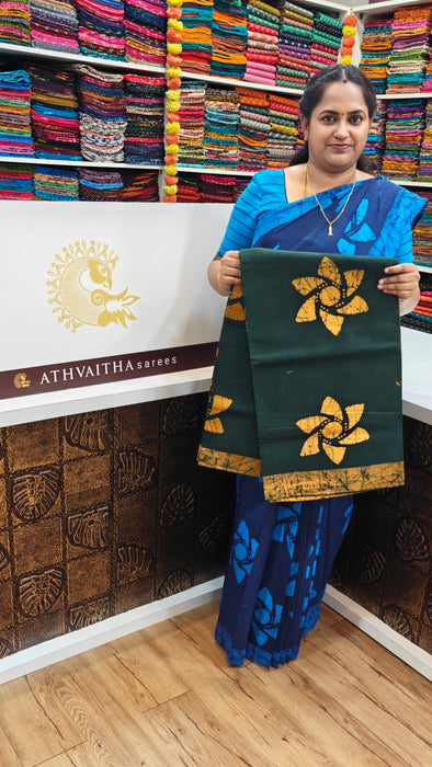 Rani Sungudi Cotton Sarees  Without Zari Flower Design