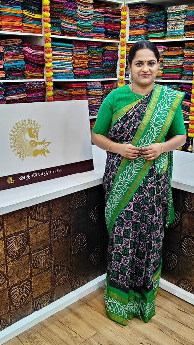 Rani Sungudi Sarees Double Side Annamayil Fancy Wax Print