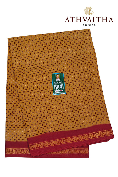 Rani Sungudi Sarees 10.50Yards PolkaDot Contrast Small Border