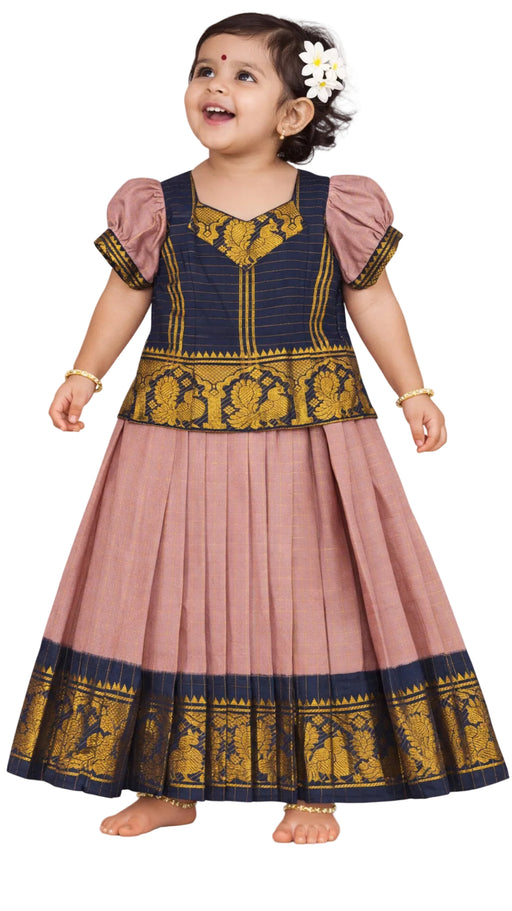 Kids Traditional Pattu Pavadai Sattai Cotton