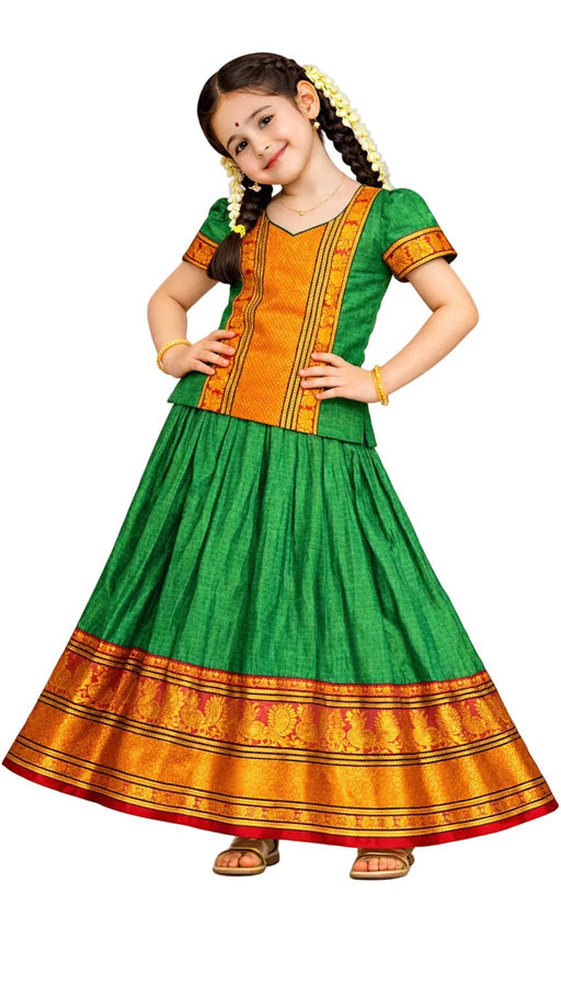 Pure Cotton Pavadai Sattai for Baby Girls