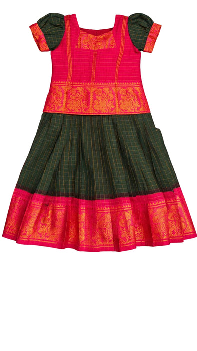 Maroon Traditional Kids Pavadai Sattai Set