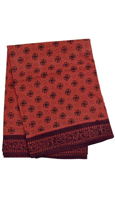 Rani Sungudi Madisar Sarees 10.50Yards Without Zari contrast Border - Flower