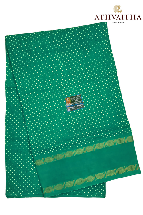 Rani Premium Sungudi Cotton Saree  Oneside Rudraksha Border-Single Small Dot Self
