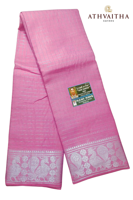 Rani Sungudi Premium Zari Checks Silver Self