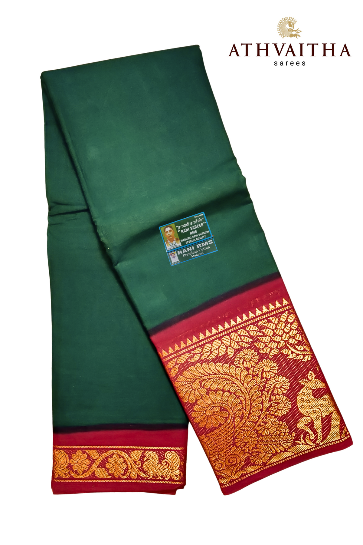 Rani Plain Long Border Contrast - Silver — Athvaitha