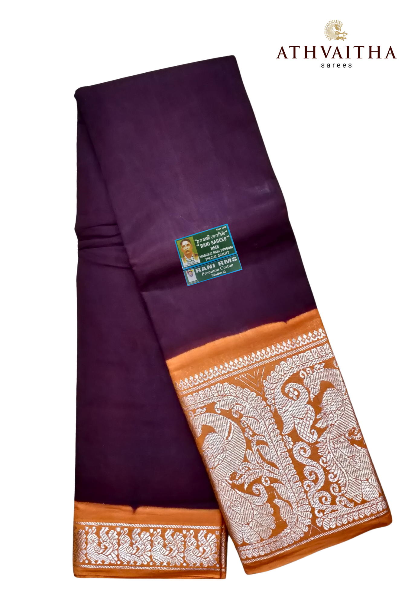 Rani Plain Long Border Contrast - Silver