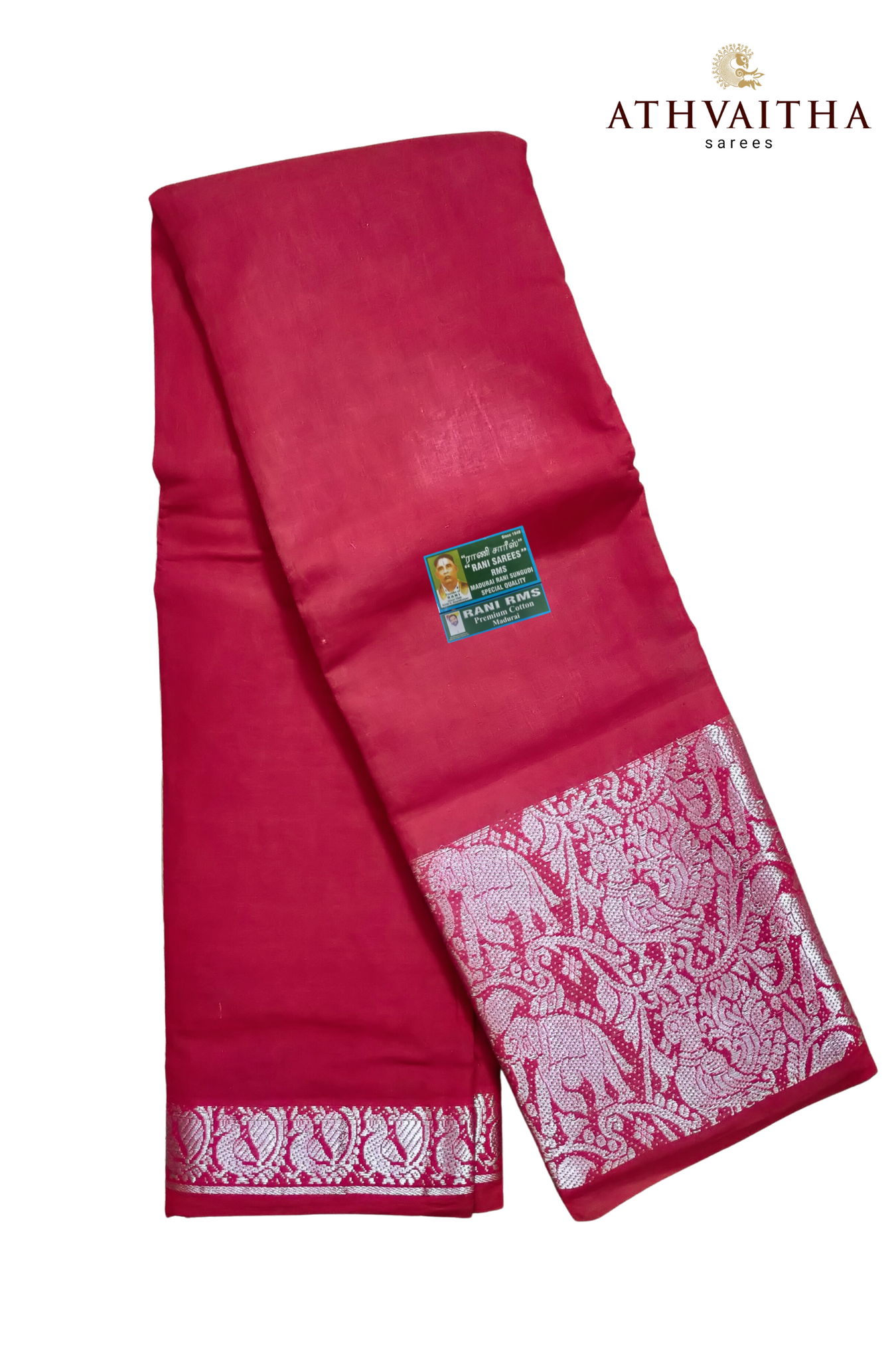 Rani Plain Long Border Contrast - Silver